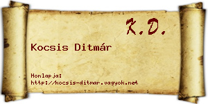 Kocsis Ditmár névjegykártya
